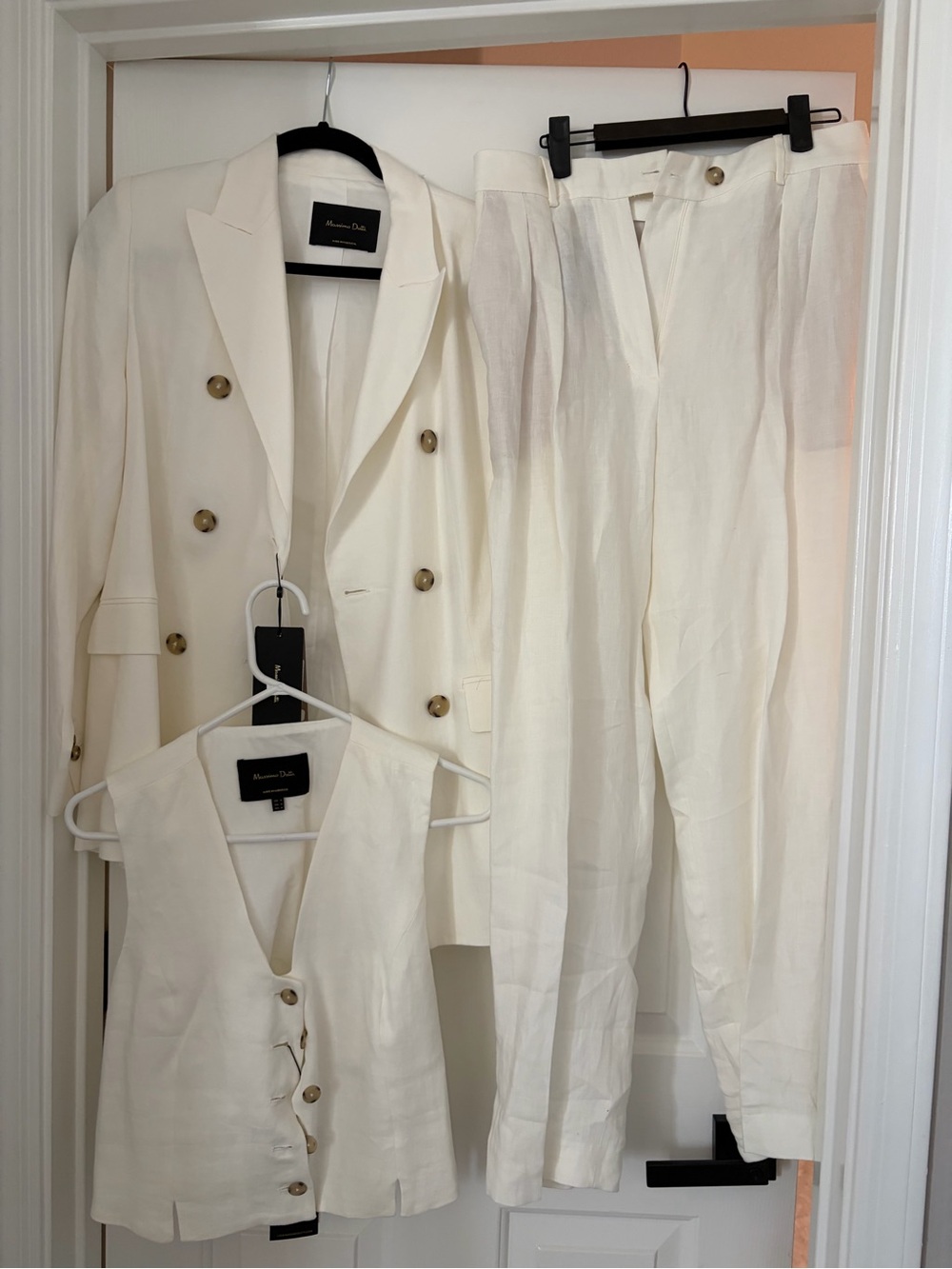 Massimo Dutti Linen 3 Piece Pants Set